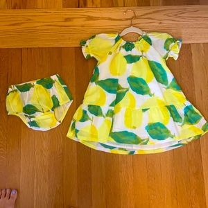 NWOT Tea collection lemon dress with bloomers size 3t